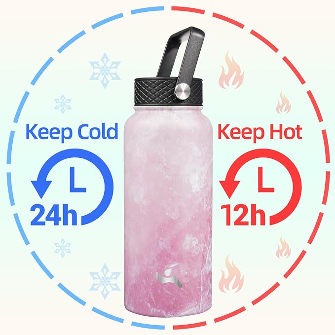 Konokyo 32 oz Insulated Water Bottle Stainless Steel Sport Bottles - Image 2
