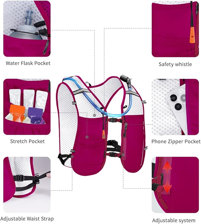 ECOHUB Running Hydration Vest Backpack, Lightweight Breathable Pack - Image 4