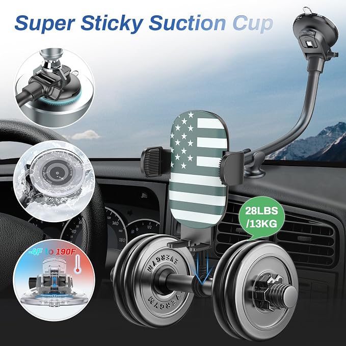 OQTIQ Phone Mount for Car Car Phone Holder for Dashboard, Windshield, Strong - Image 4