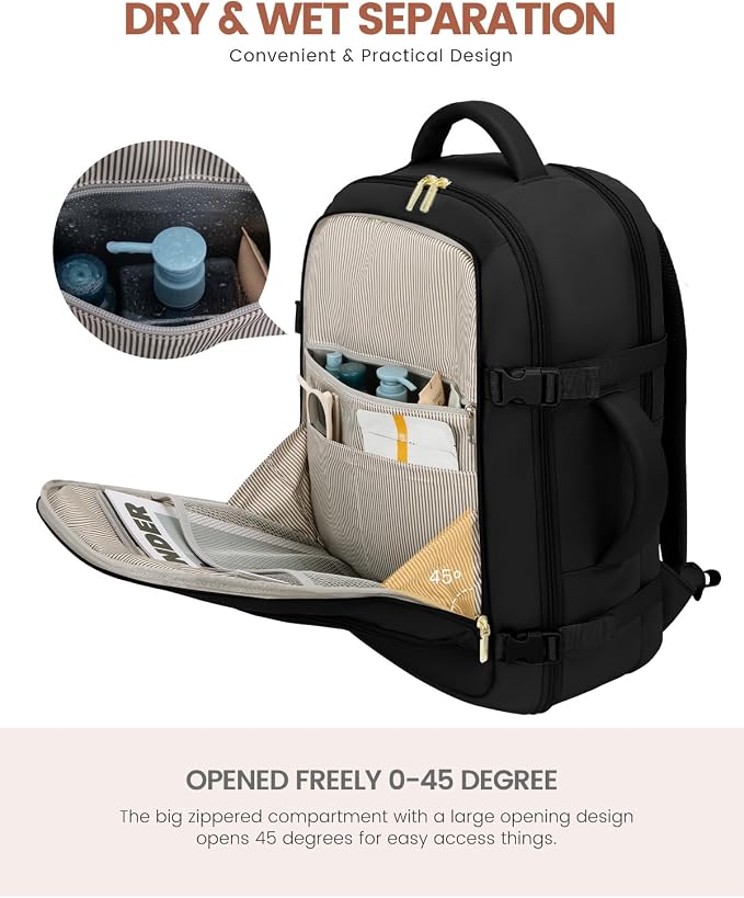LOVEVOOK Carry on Backpack, 50L Large Travel Backpack - Image 8