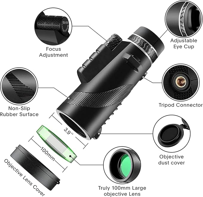Monocular-Telescope 80x100 High Powered Monoculars High Definition - Image 2