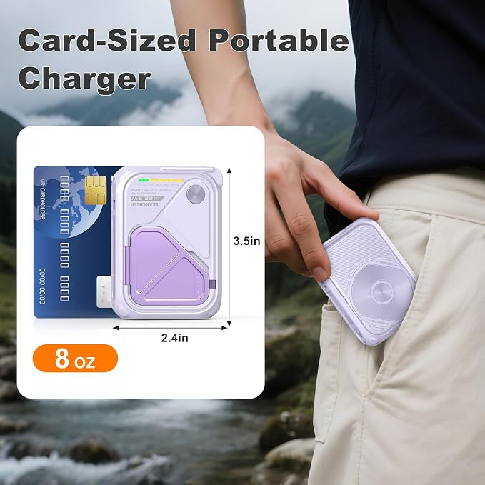 SEANCHEER P05 Portable Charger, Magnetic Power Bank, Small PowerBank, Battery - Image 7