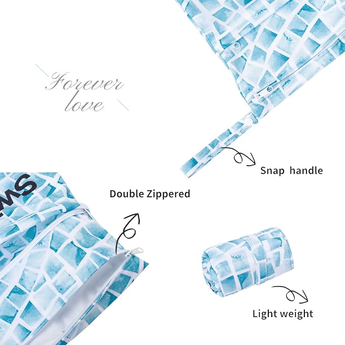 ALVABABY 2pcs Superior Waterproof Wet Dry Bags, Reusable - Image 2