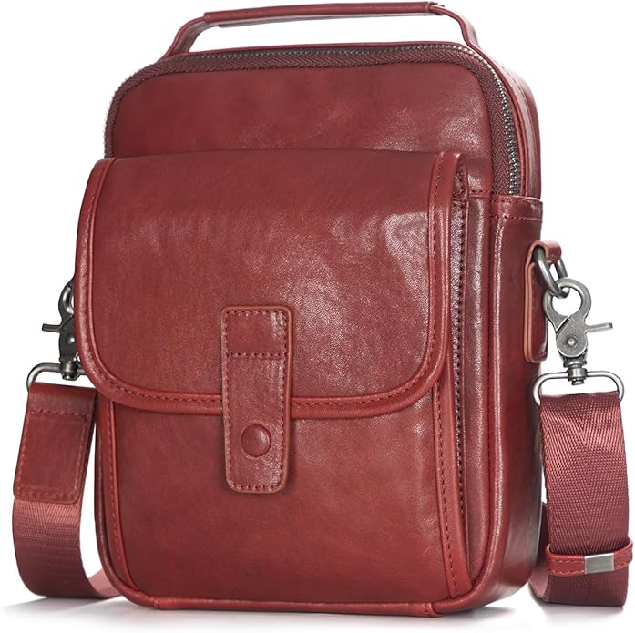 Augus Leather Small Messenger Bag by Augus