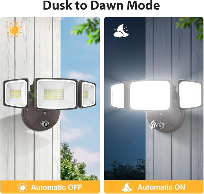 Onforu 70W LED Dusk to Dawn Flood Lights, 7000LM Brown Exterior Security - Image 9