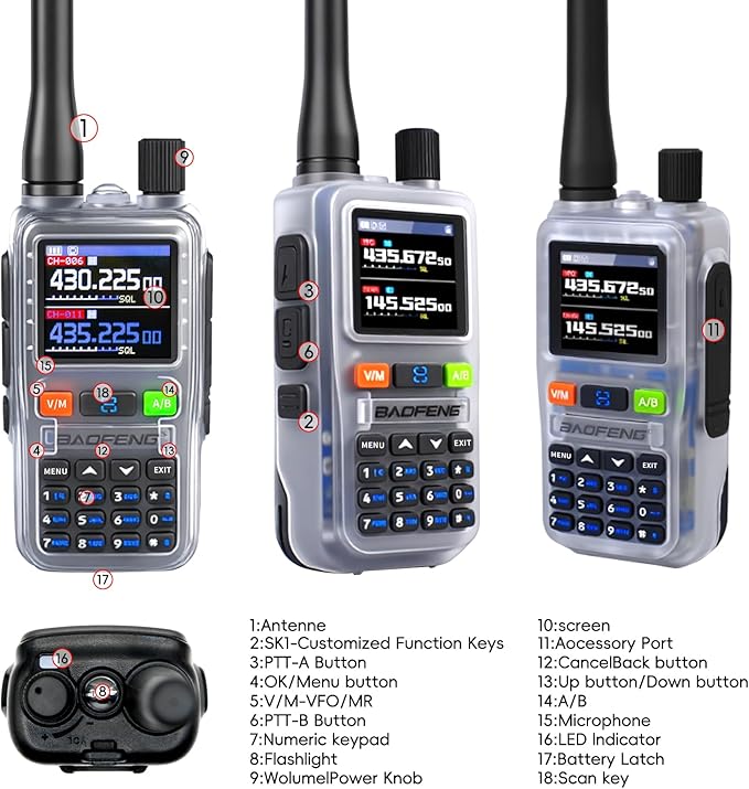 BAOFENG UV5RMINI Two Way Radio NOAA Weather Radio Dual PTT 999CH Survival APP - Image 4