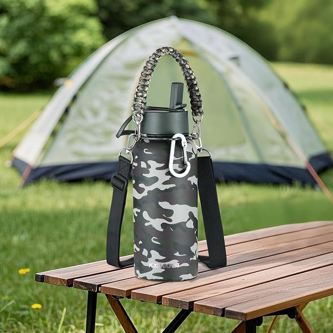 KXIAOCHEN Insulated Water Bottle, Stainless Steel Water Bottle, 2 Lids - Image 7
