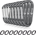 Rhino Produxs 8PCS of Lightweight Duty Snap Carabiner Clips, D Ring Shape by Rhino+Produxs