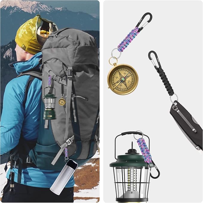 EOTW Paracord Keychain for Men Women Paracord Carabiner Backpack Keychain - Image 2