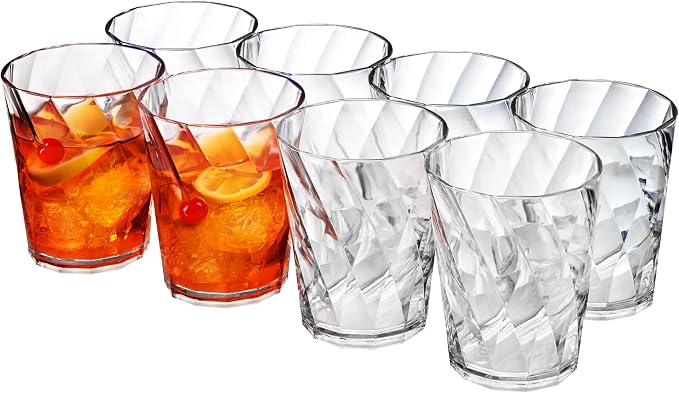 US Acrylic Optix Plastic Reusable Drinking Glasses 14oz Rocks Cups in Clear | by USAcrylic