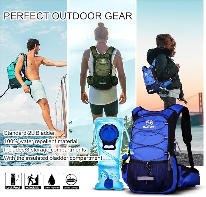 Mothybot Hydration Pack, Insulated Hydration Backpack - Image 7