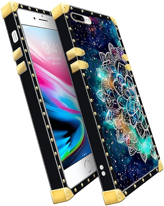 Compatible with iPhone 8 Plus 7 Plus Case, Starry Sky Colourful Mandala Luxury - Image 3
