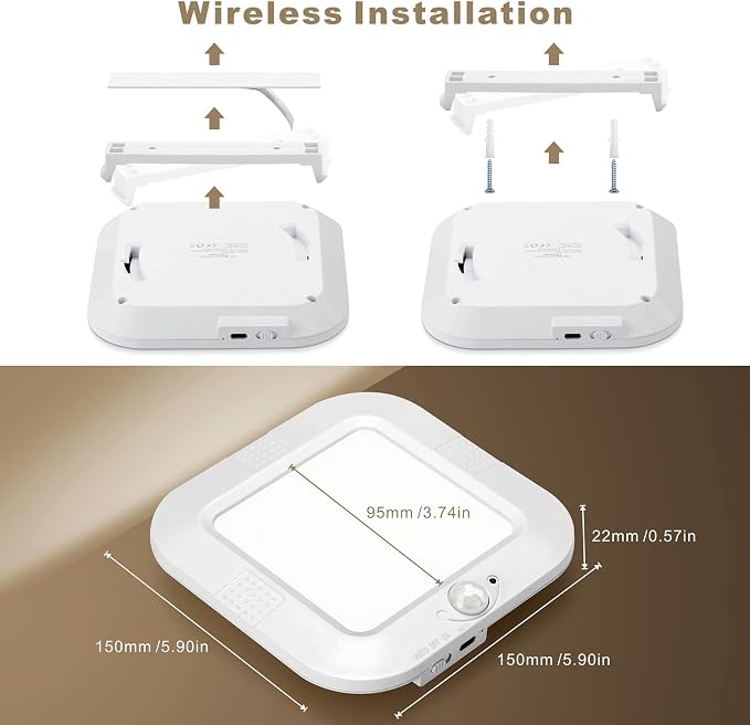 Rechargeable Motion Sensor Ceiling Light, 220LM 6000K Closet Light - Image 5