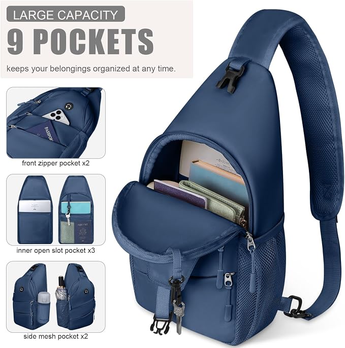 Pritent Crossbody Bags for Women Men Trendy Sling Bag Backpack Casual Chest Bag - Image 3