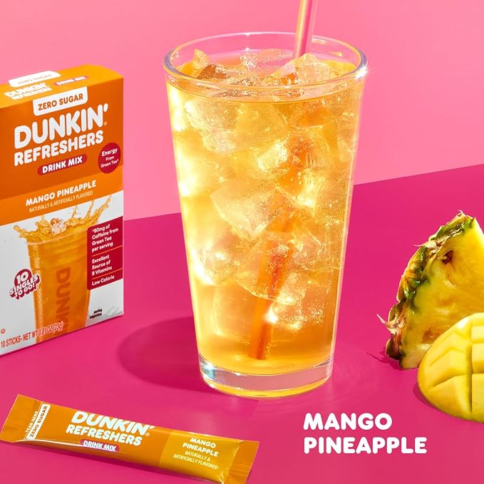 Dunkin’ Zero Sugar Refreshers Singles To Go! Powdered drink mix packets - Image 3