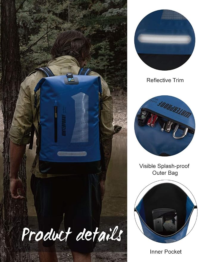 IDRYBAG Waterproof Backpack for Men 20L/30L/40L, Floating Dry Bag Kayak - Image 3
