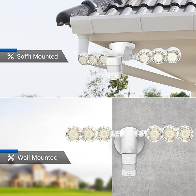 SANSI 45W 6000LM Motion Sensor Outdoor Lights, 5000K 600W Equiv LED Outdoor - Image 7