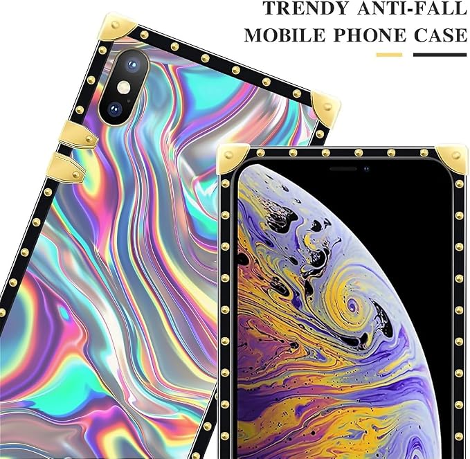 Compatible with iPhone XR Case, Holographic Abstract Iridescent Textures Luxury - Image 4