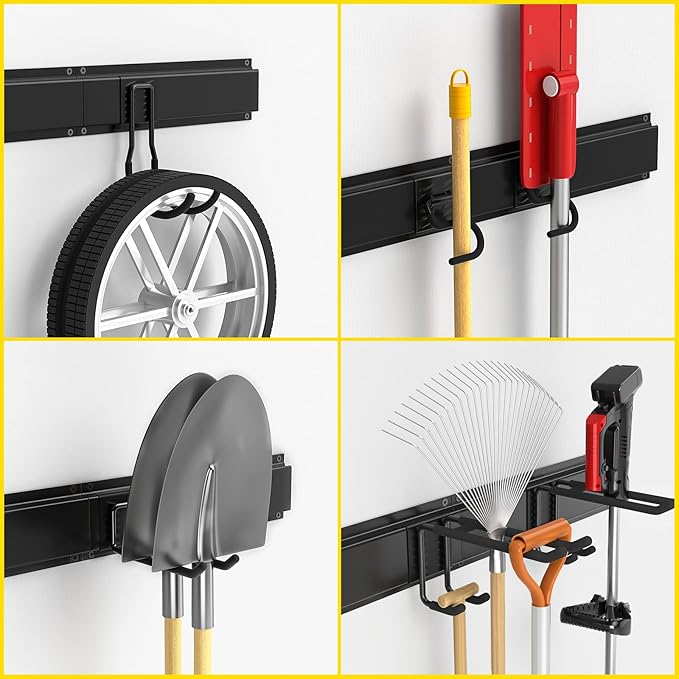 64" Ailadl Wall Mount Tool Storage Rack, Garage Tool Organizer Wall Mounted - Image 3