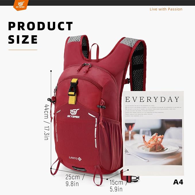 SKYSPER Small Hiking Backpack - 15L Travel Daypack Lightweight Bag Water - Image 6