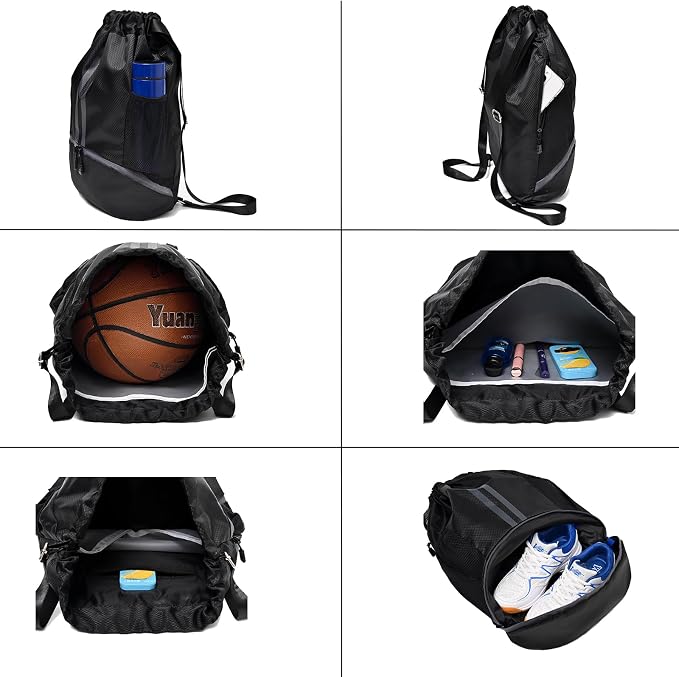 LOKAPEGY Drawstring Gym Bag for Men, Waterproof Drawstring Backpack for Women - Image 5