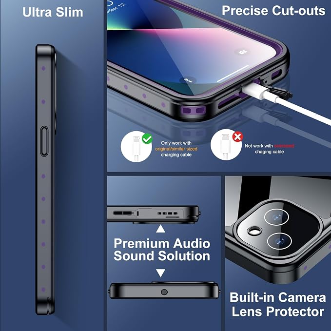 SPIDERCASE for iPhone 13 Case Waterproof, Built-in Lens & Screen Protector - Image 5