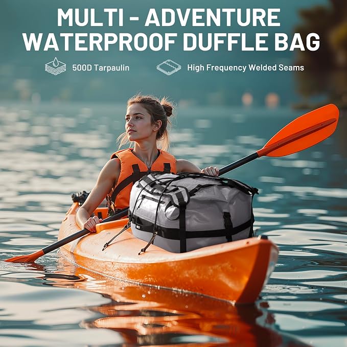 MIER Waterproof Duffel Bag Motorcycle Dry Bag Backpack Large Roll-Top Heavy - Image 8