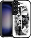 for Samsung Galaxy S23 Case, Lion Cross Jesus Christ Dove Pattern Graphic by FKBRCL4U