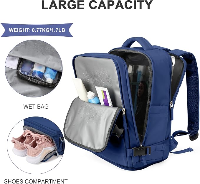 coowoz Travel Backpack for Women Men, Carry On Backpack, Hiking Backpack - Image 5