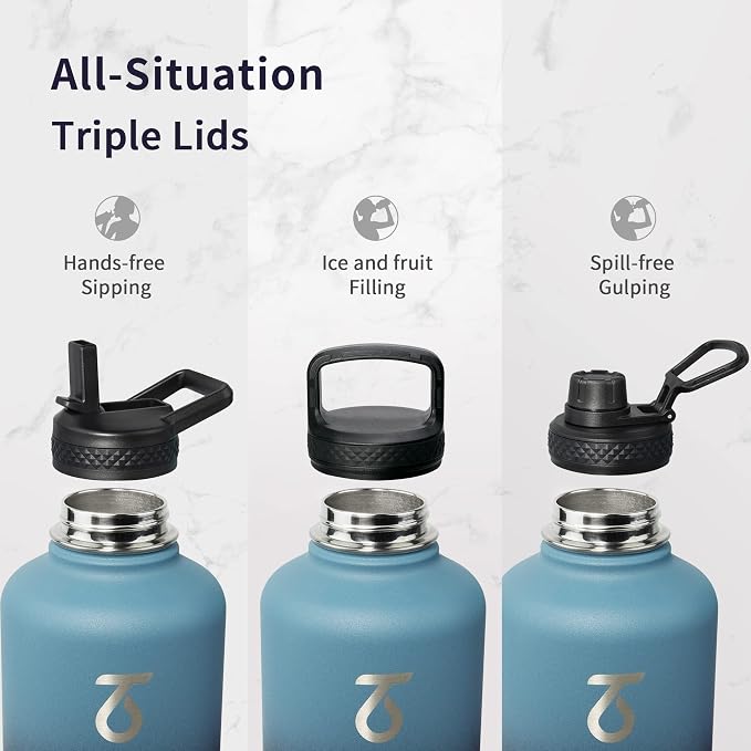 Trebo Water Bottle 64oz with Paracord Handle, Half Gallon Large Vacuum Triple - Image 3
