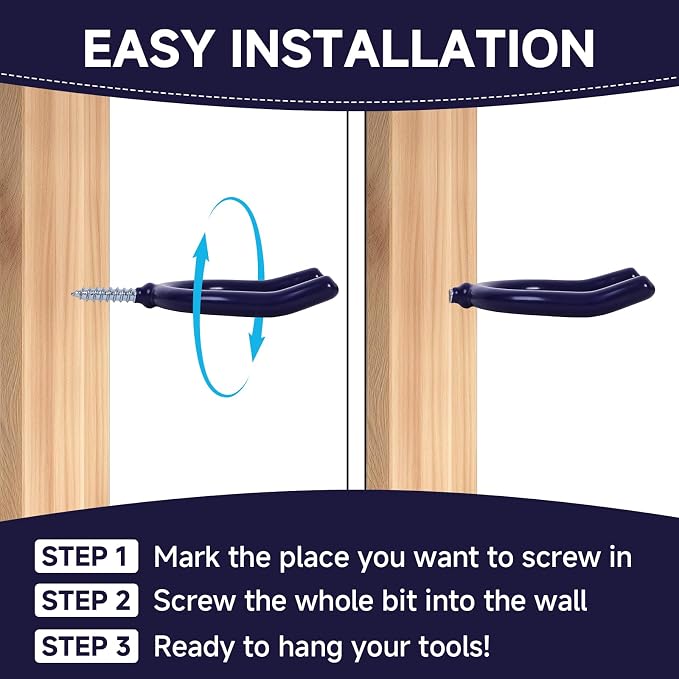 16 Pack Garage Storage System Steel U Hooks - Image 7