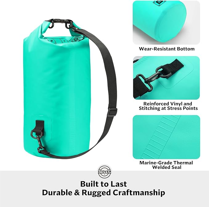 STOVER 5/10/25/30/40/55L Waterproof Dry Bag- Roll-Top Backpack w/Phone Case- - Image 3