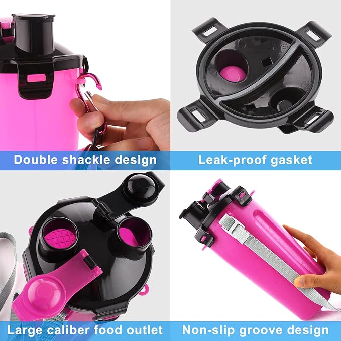 Guardians Dog Travel Water Bottle Collapsible Bowls, 2 in 1 Pet Food Container - Image 5