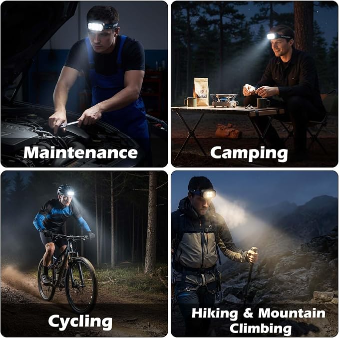Headlamp Rechargeable 2 Pack, Super Bright LED Head Lamp, 1500 Lumen, 12 Modes - Image 7