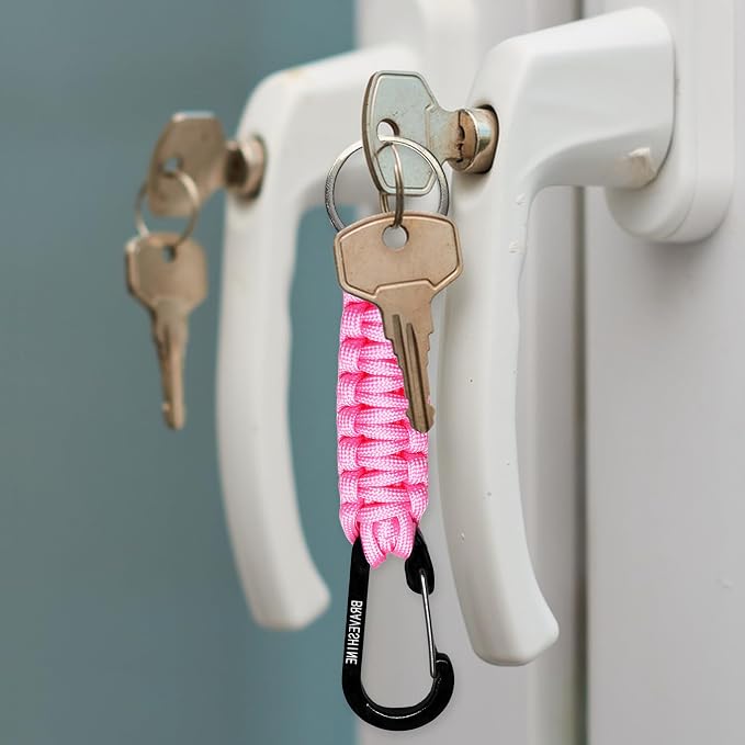 BRAVESHINE Paracord Keychain Carabiner Clip, D Ring Lanyard Hanger Stroller Hook - Image 8