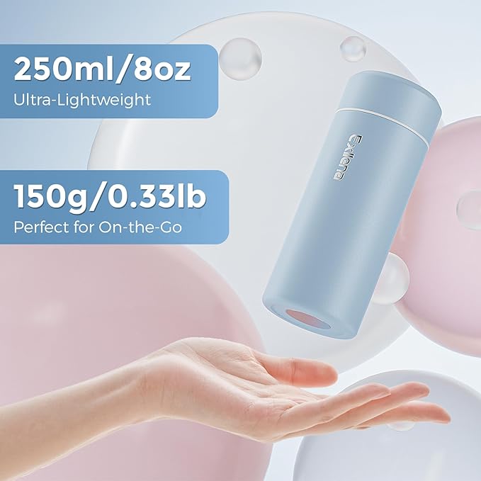 【Upgraded】Exllena Small Insulated Water Bottle 8 oz/250ml– Mini Insulated Water - Image 2