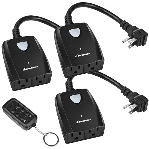 DEWENWILS Outdoor Remote Control Outlet, Weatherproof Wireless Electrical Plug by DEWENWILS