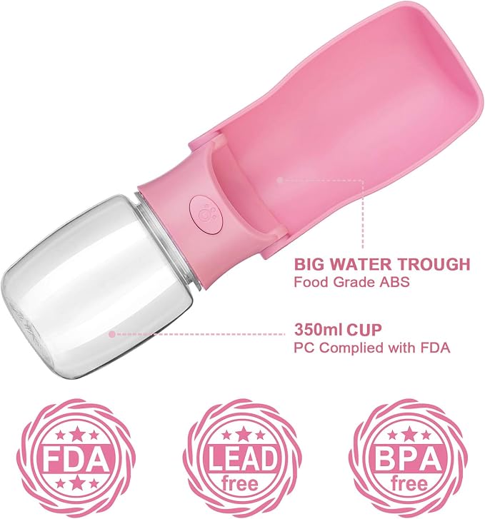 Portable Dog Water Bottle, Foldable Dog Water Bottle Leak Proof Dispenser - Image 2