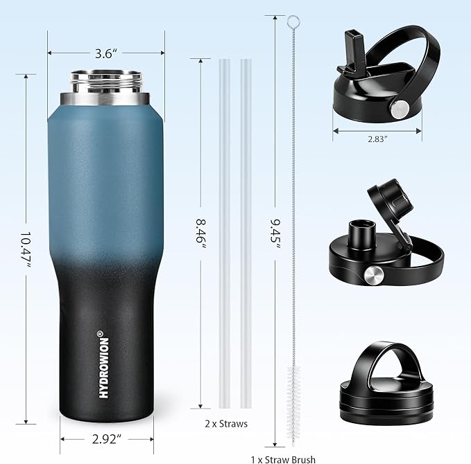 HYDROWION 32oz Water Bottle, Double Wall Vacuum Stainless Steel Insulated Water - Image 5