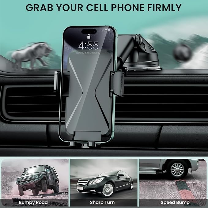 GUWEZ 360° Adjustable Car Phone Holder Universal Hands-Free Mount - Image 7