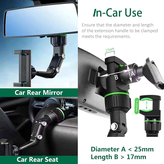 PKYAA Rearview Mirror Phone Mount Holder - Image 3