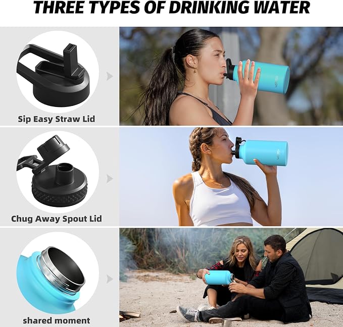64oz Insulated Water Bottle, BPA Free&Leak Proof, Half Gallon Stainless Steel - Image 3