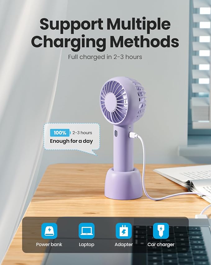 Gaiatop Mini Portable Fan, Small and Powerful, Cute Design 3 Speed Personal - Image 6