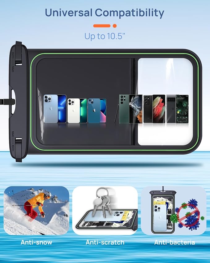 Lanhiem 10.5" Large Floating IP68 Waterproof Phone Pouch, Universal IPX8 Dry - Image 7