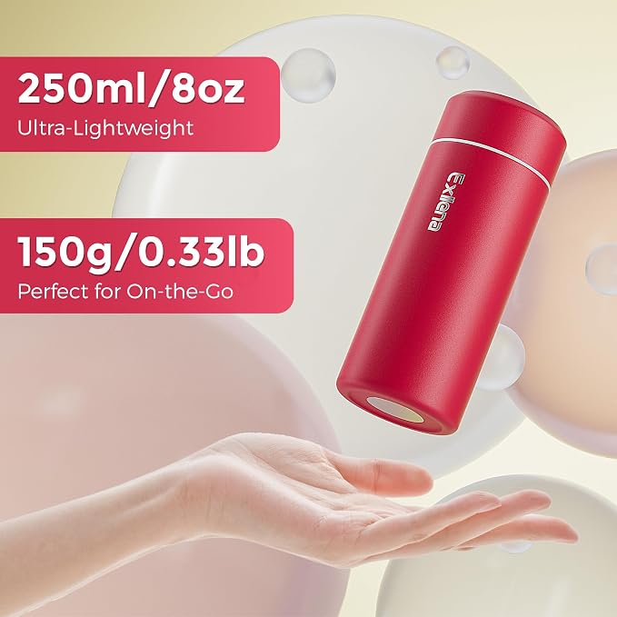 【Upgraded】Exllena Small Insulated Water Bottle 8 oz/250ml– Mini Insulated Water - Image 2