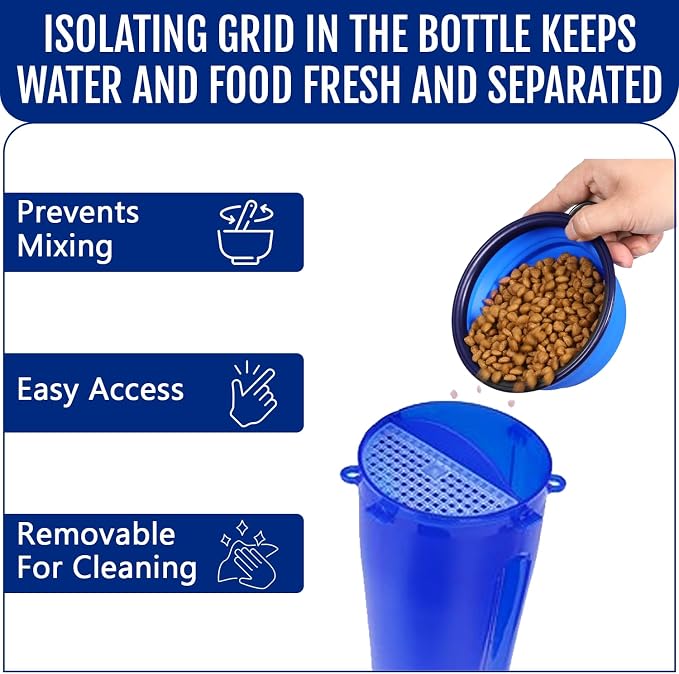 Dog Travel Water Bottle W/Collapsible Bowls - Image 5