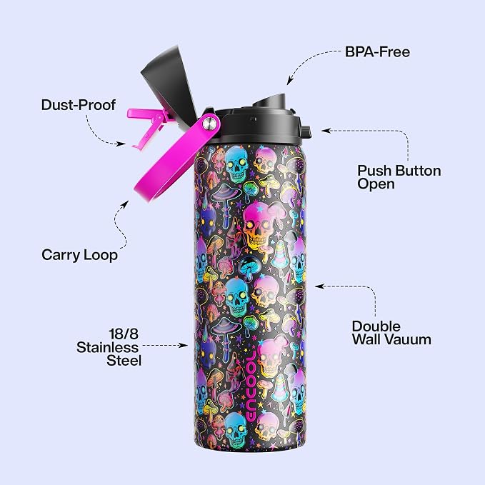 Insulated Water Bottle with Straw - Image 3