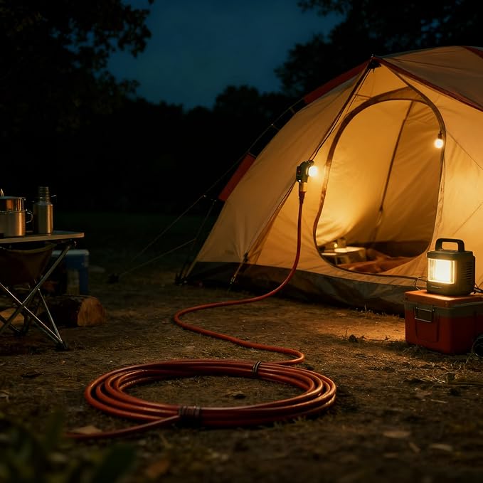 20FT Brown Outdoor Extension Cord-16/3 SJTW Durable Extension Cord - Image 9