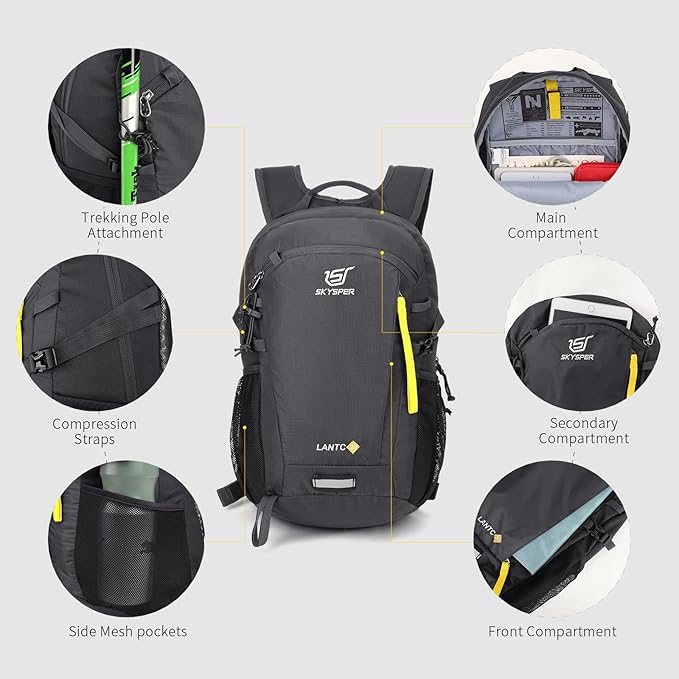 SKYSPER Small Hiking Backpack, 20L Lightweight Travel Backpacks Hiking Daypack - Image 4