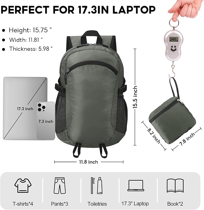 Small Hiking Backpack Travel Lightweight Hiking Packable Daypack - Image 3